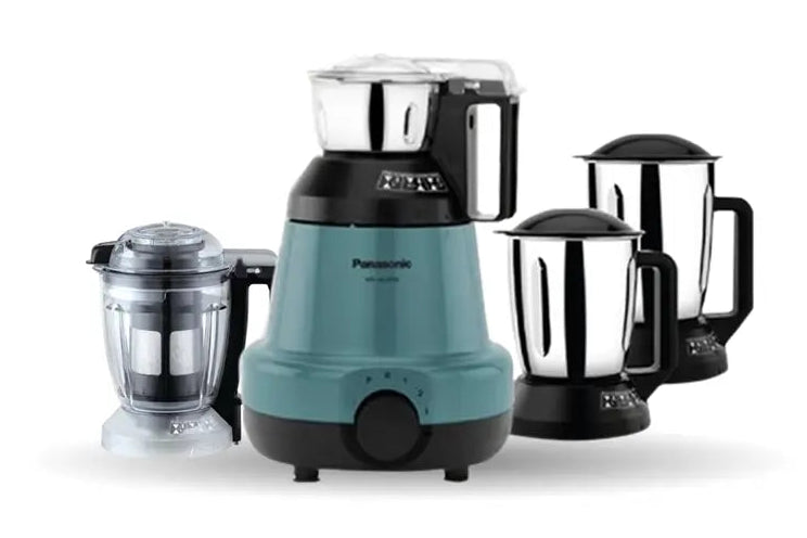Panasonic 900W Mixer Grinder 4-in-1 (MX-GC4550) | Coral Blue | Heavy Duty Motor | 4 Jars | Powerful Grinding
