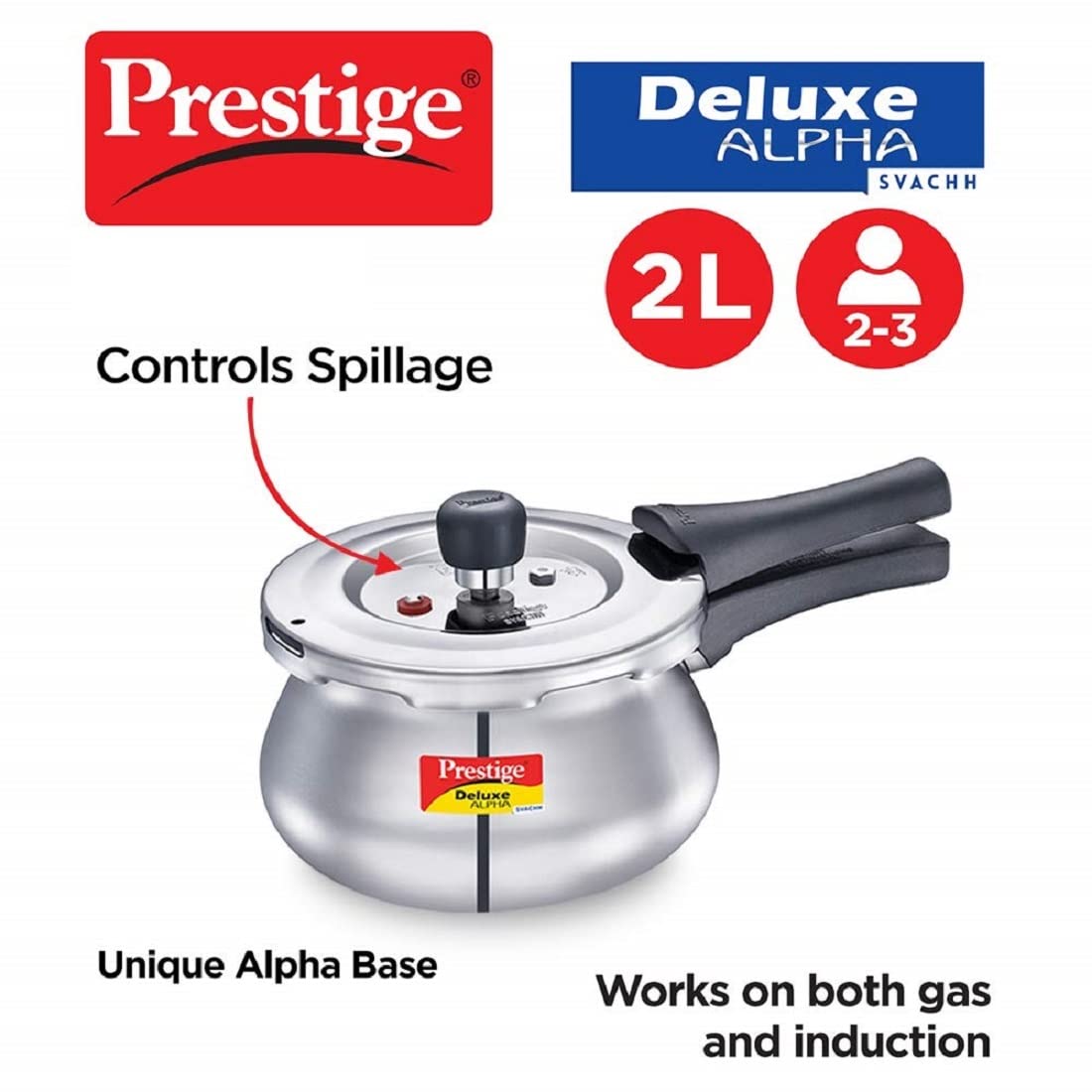 Prestige Delux Alpha Svachh Stainlesss Steel Baby Hundi Cooker 2L