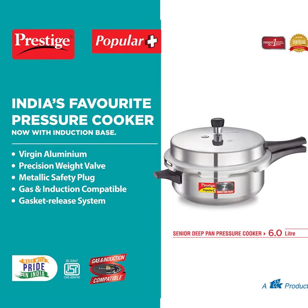 Prestige Popular Plus Aluminium Senior Pressure Pan 6L