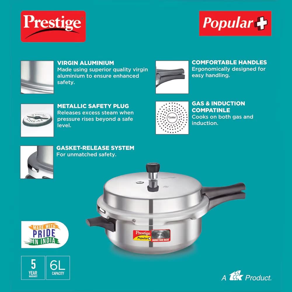 Prestige Popular Plus Aluminium Senior Pressure Pan 6L