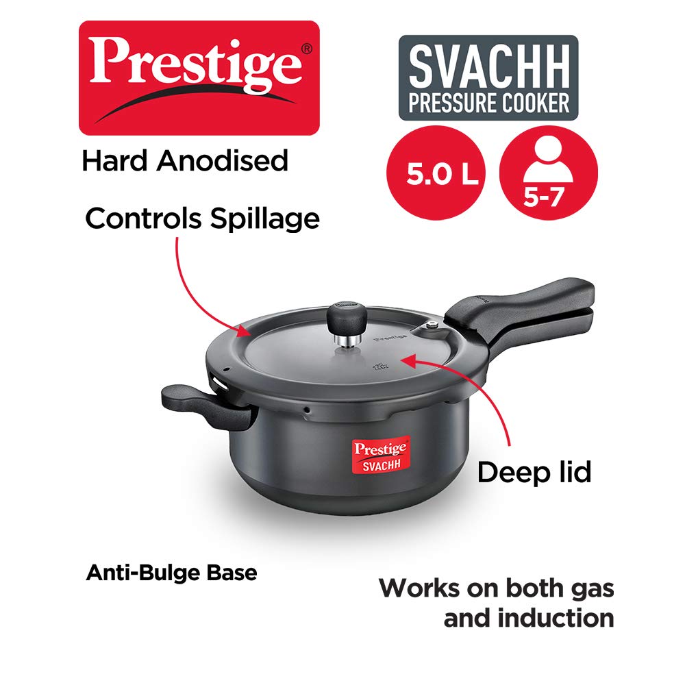 Prestige Svachh Hard Anodised Pressure Pan 5L