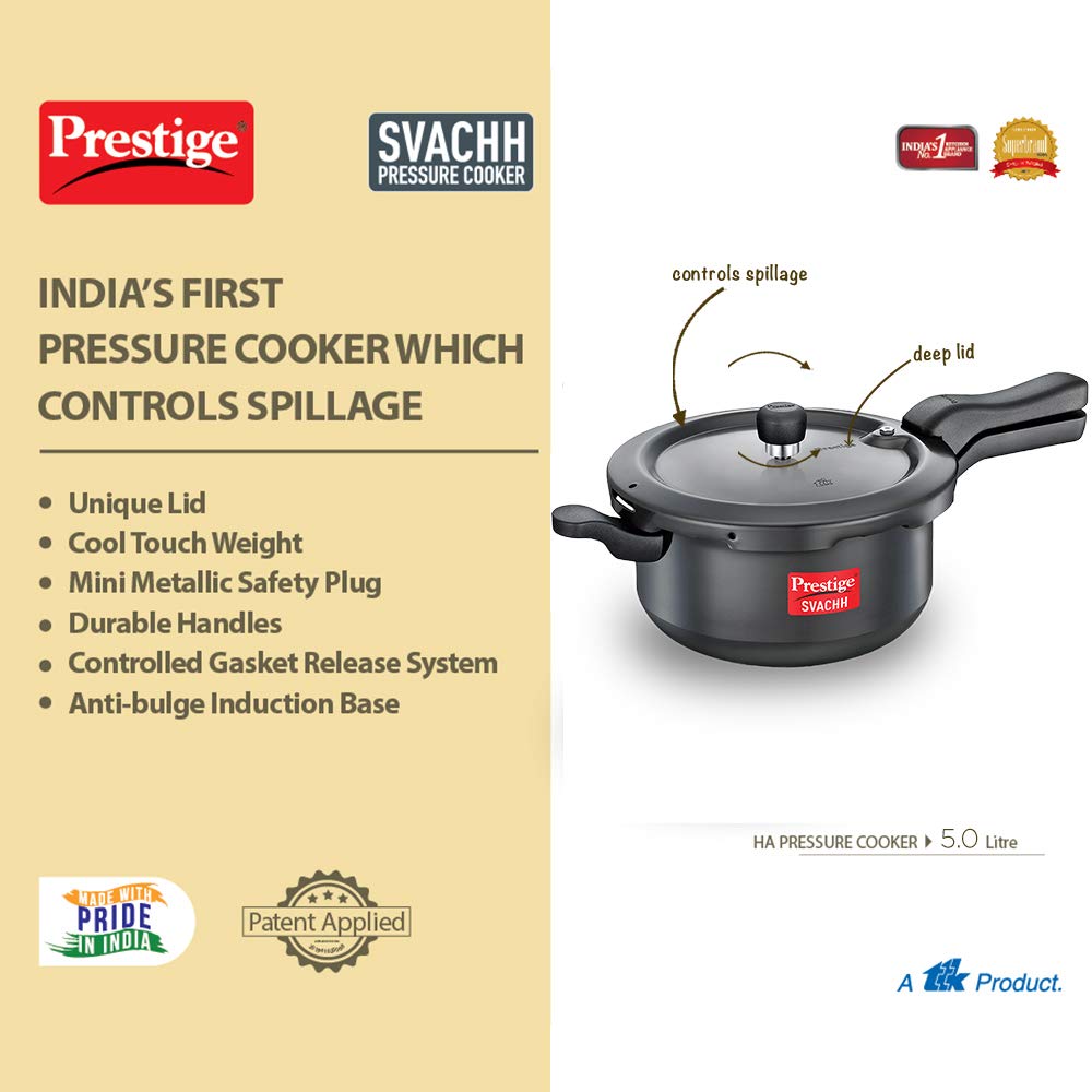 Prestige Svachh Hard Anodised Pressure Pan 5L