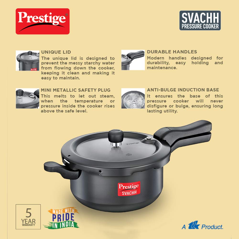 Prestige Svachh Hard Anodised Pressure Pan 5L