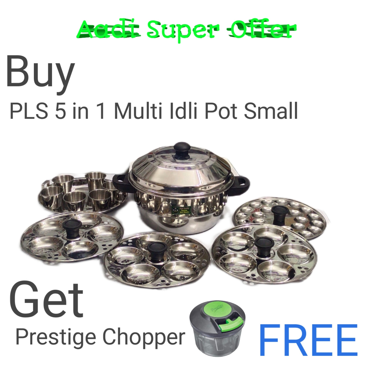 PLS 5 in 1 Multi Idli Pot Small Aadi Offer