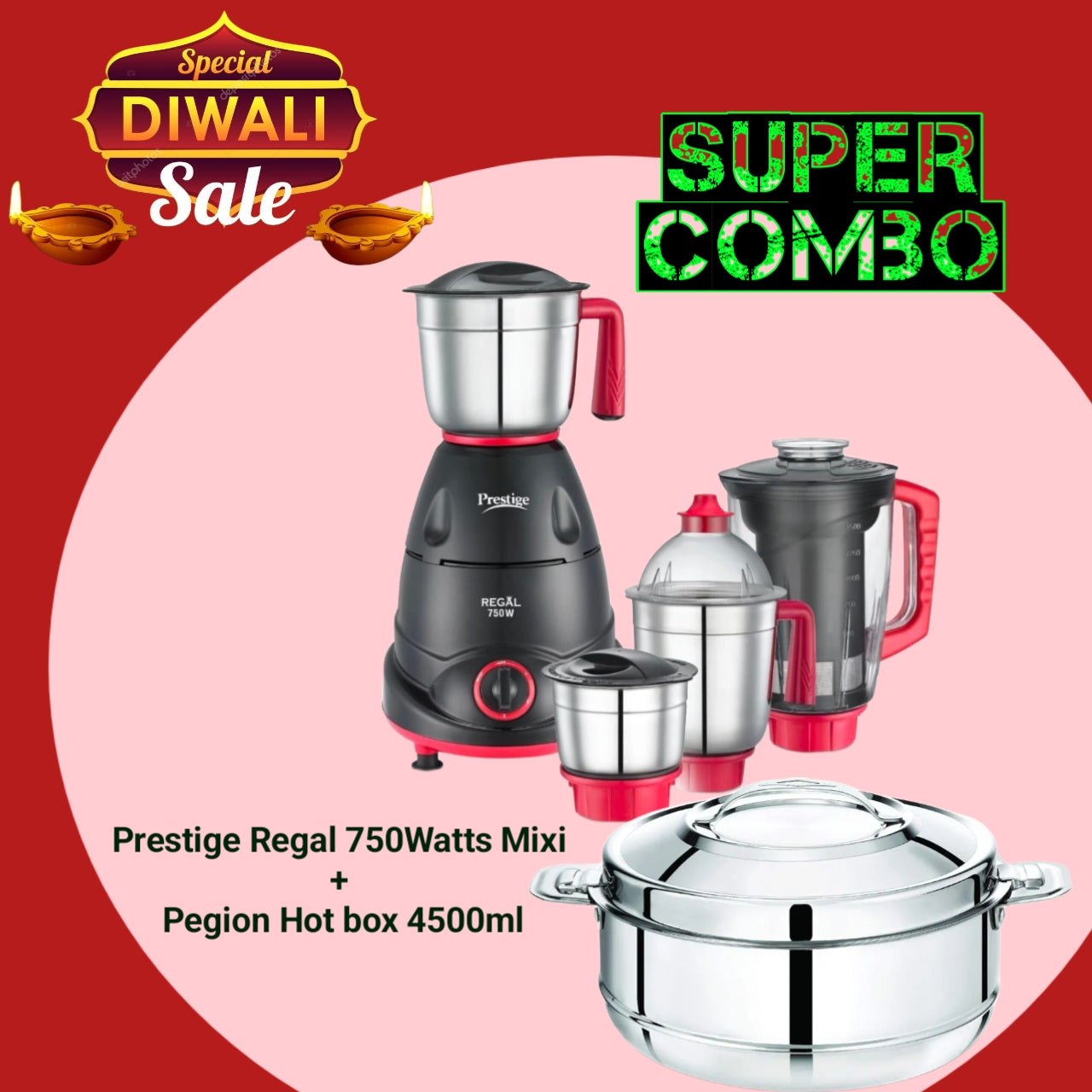 Prestige Regal Mixer Grinder 750w, With Juicer Jar