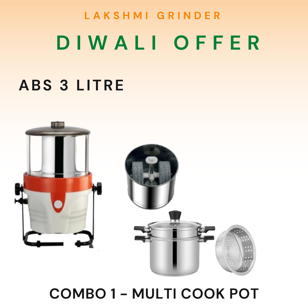 Lakshmi Tilting Wet Grinder ABS Body 3 L With Masala Drum Diwali Combo Offer 2025