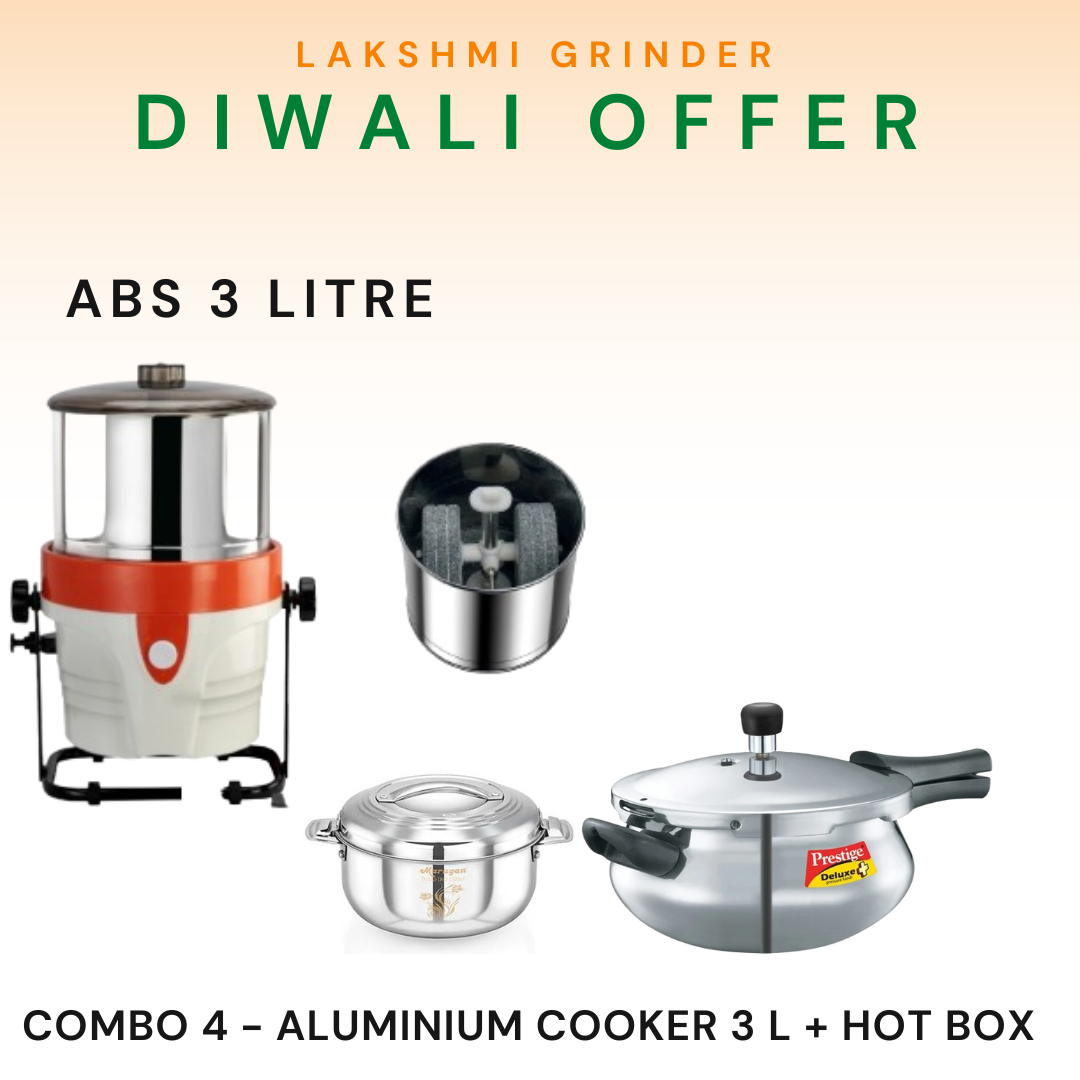 Lakshmi Tilting Wet Grinder ABS Body 3 L With Masala Drum Diwali Combo Offer 2025