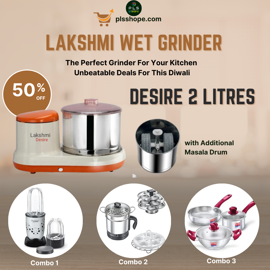 Lakshmi Desire Table Top Wet Grinder 2L, With Masala Drum, Diwali Offer 2024