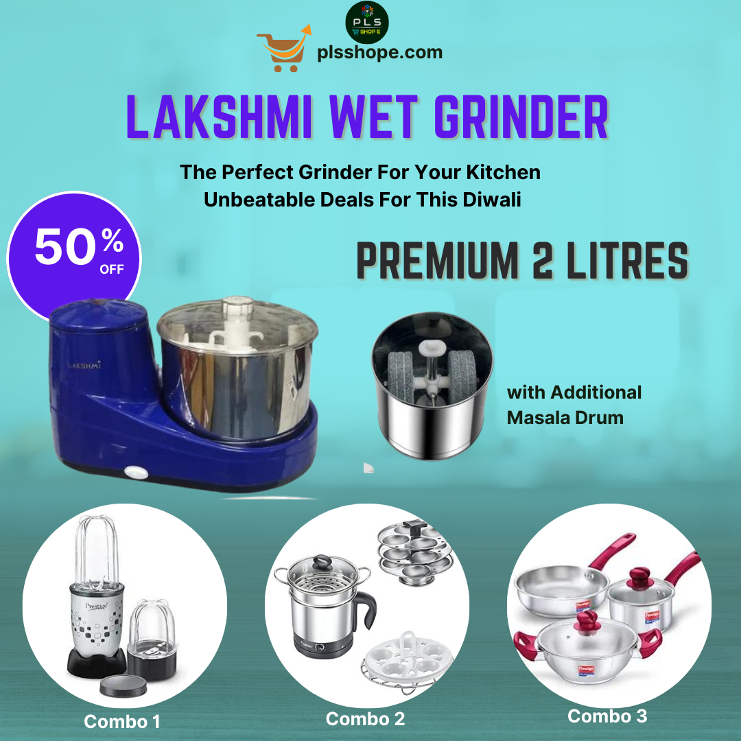 Lakshmi Premium Table Top Grinder 2 L With Masala Drum, Diwali Offer 2024