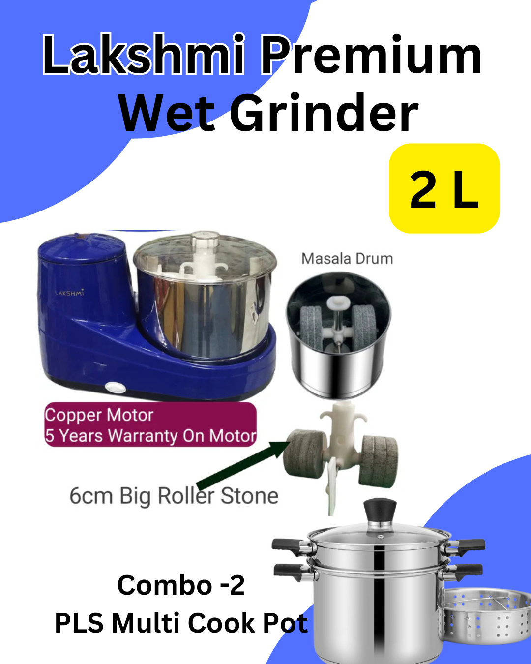 Lakshmi Grinder Premium Table Top Tamil New Year Offer With Masala Drum