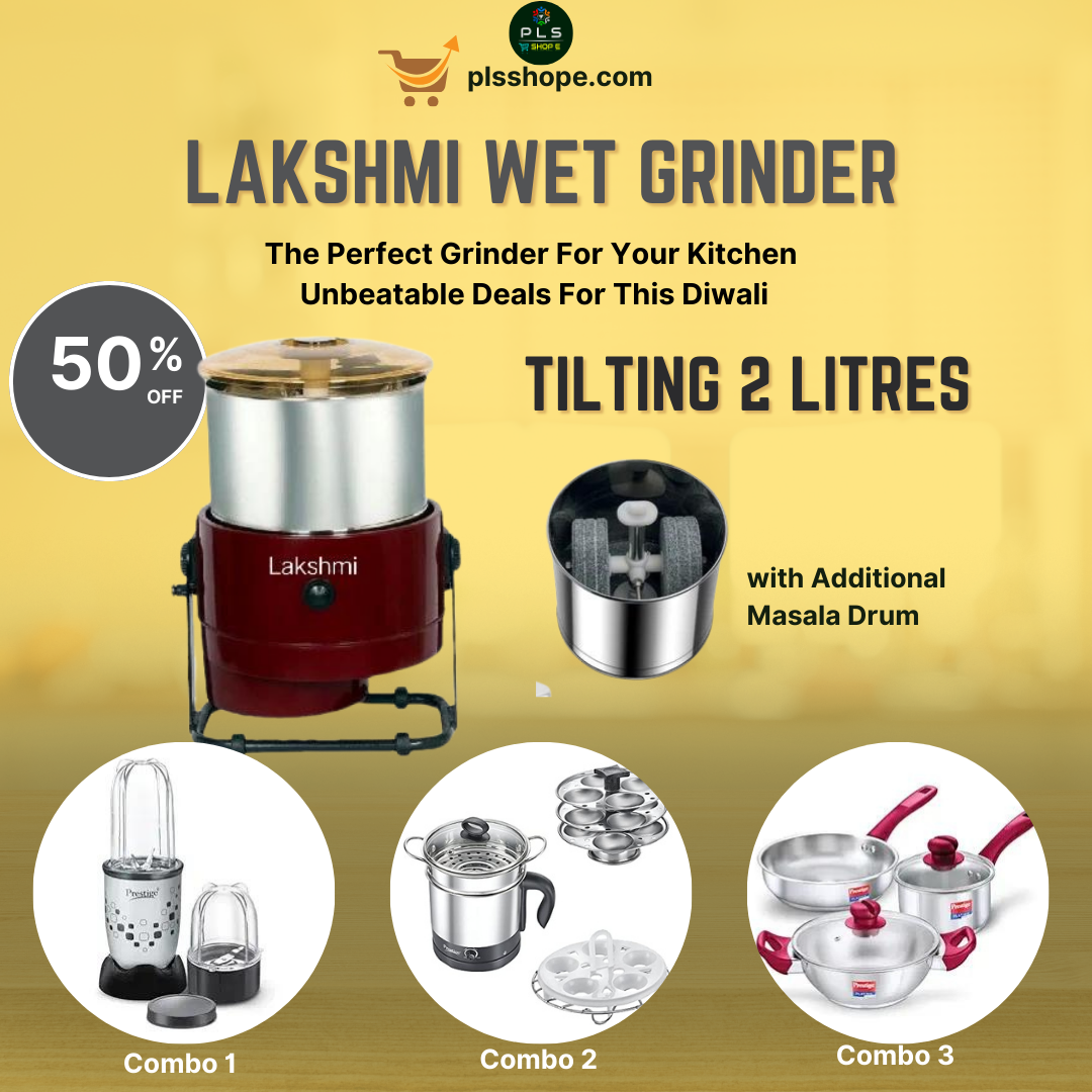 Lakshmi Tilting Wet Grinder 2L, With Masala Drum , Diwali offer 2024