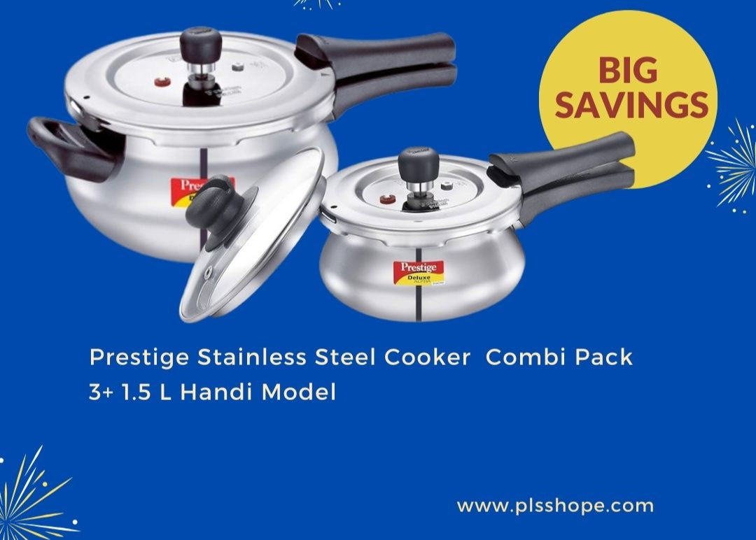Prestige Stainless Steel Svachh Handi Cooker 3 1.5 L offers spill-proof cooking and is perfect for festive meals.