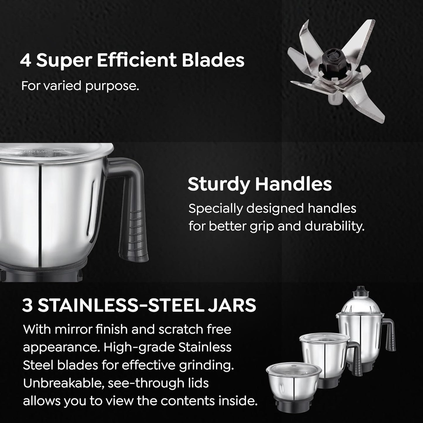 Prestige Prism 750W Mixer Grinder| 4 Jar Powerful Kitchen Appliance