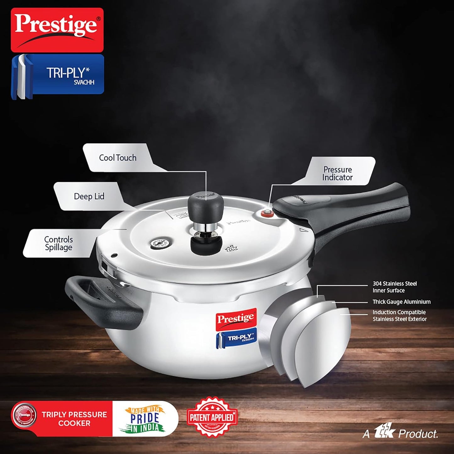 Prestige Svachh Triply Handi Cooker 3 L