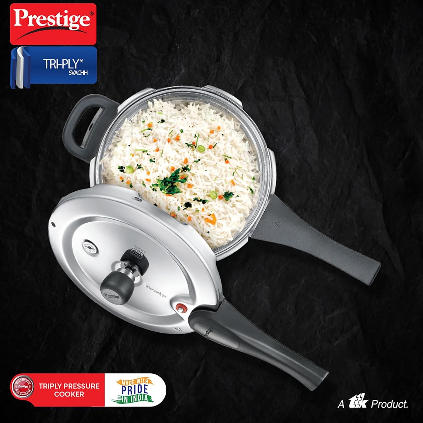 Prestige Svachh Triply Handi Outer Lid Cooker 5L