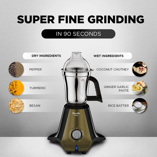 Buy Preethi Titan Mixer Grinder 1000 Watts – Ultimate Power for Tough Grinding