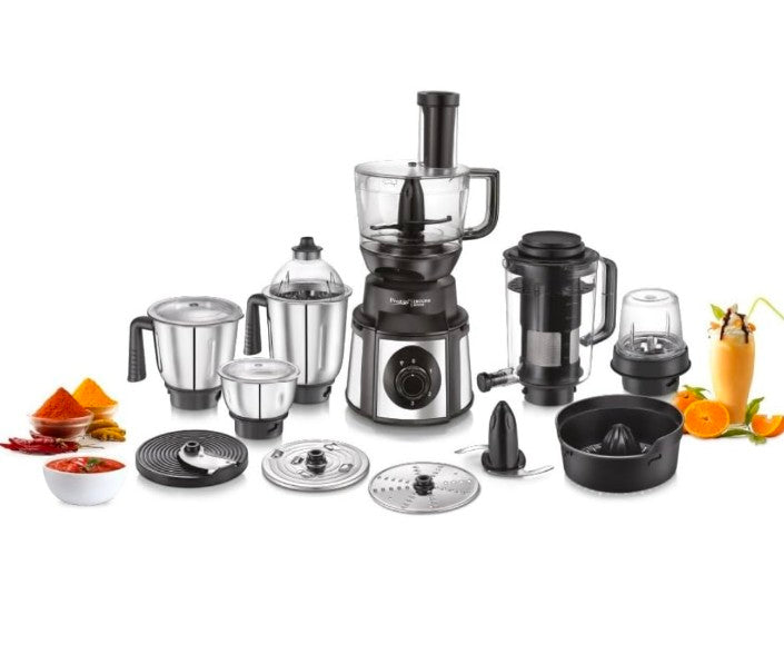 Prestige Endura Pro 1000Watts, 14 in 1 Mixer Grinder with stainless steel design and powerful motor for effortless grinding.