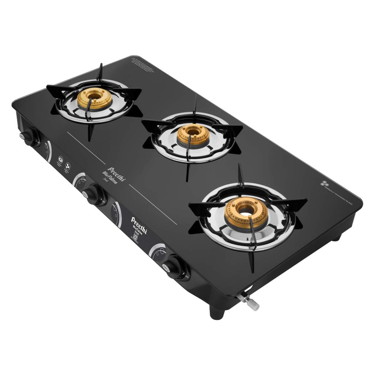 Preethi Zeal 3 Burner Glass Top Gas Stove