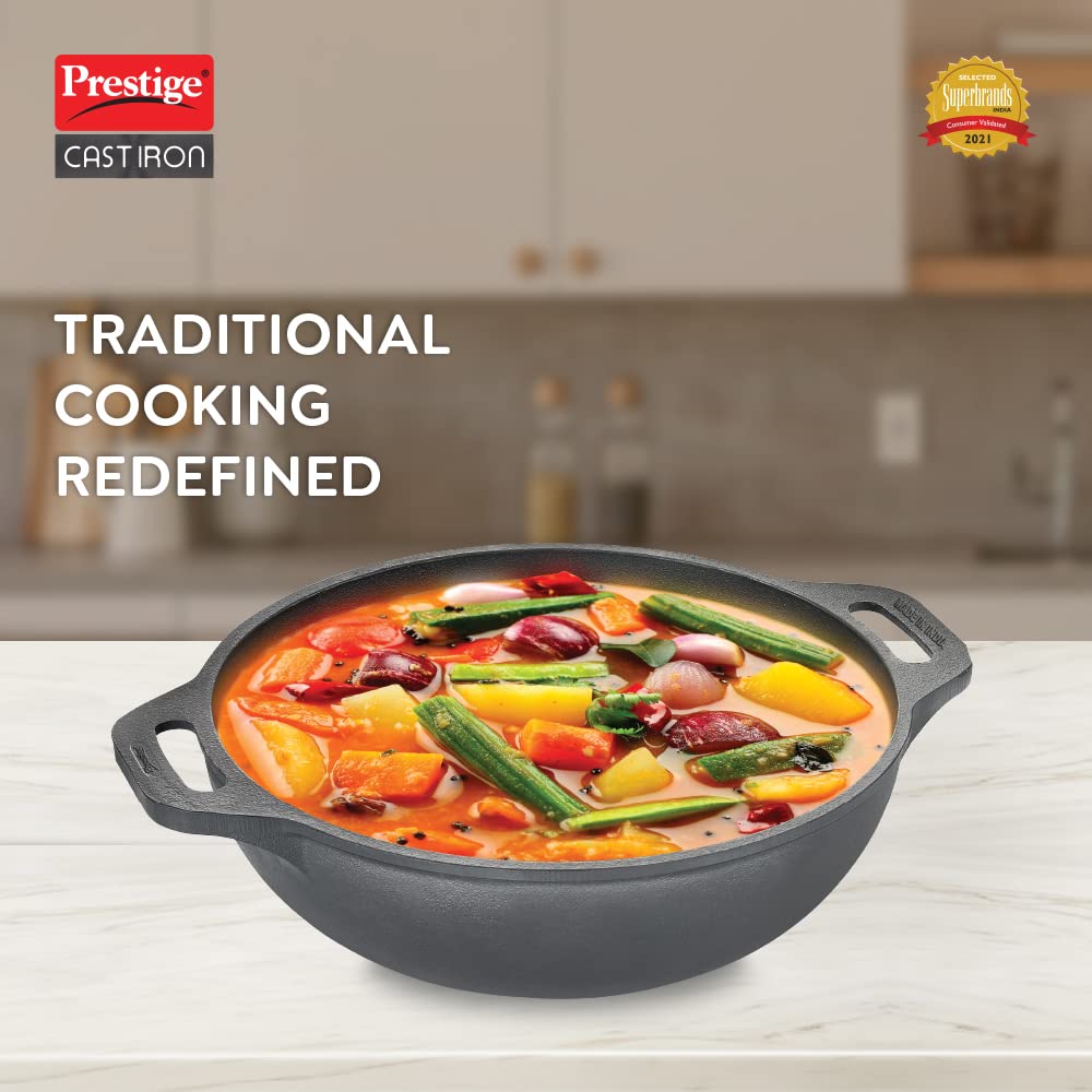 Prestige Cast Iron Kadai 26CM