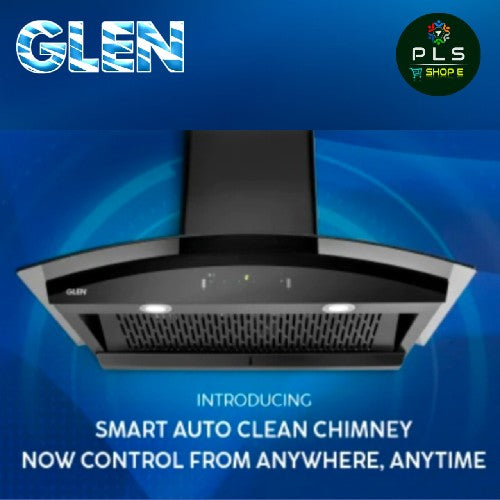 Glen Smart Auto Clean Chimney Curved Glass Filter-less with Wi-Fi Control 1400 m³/h