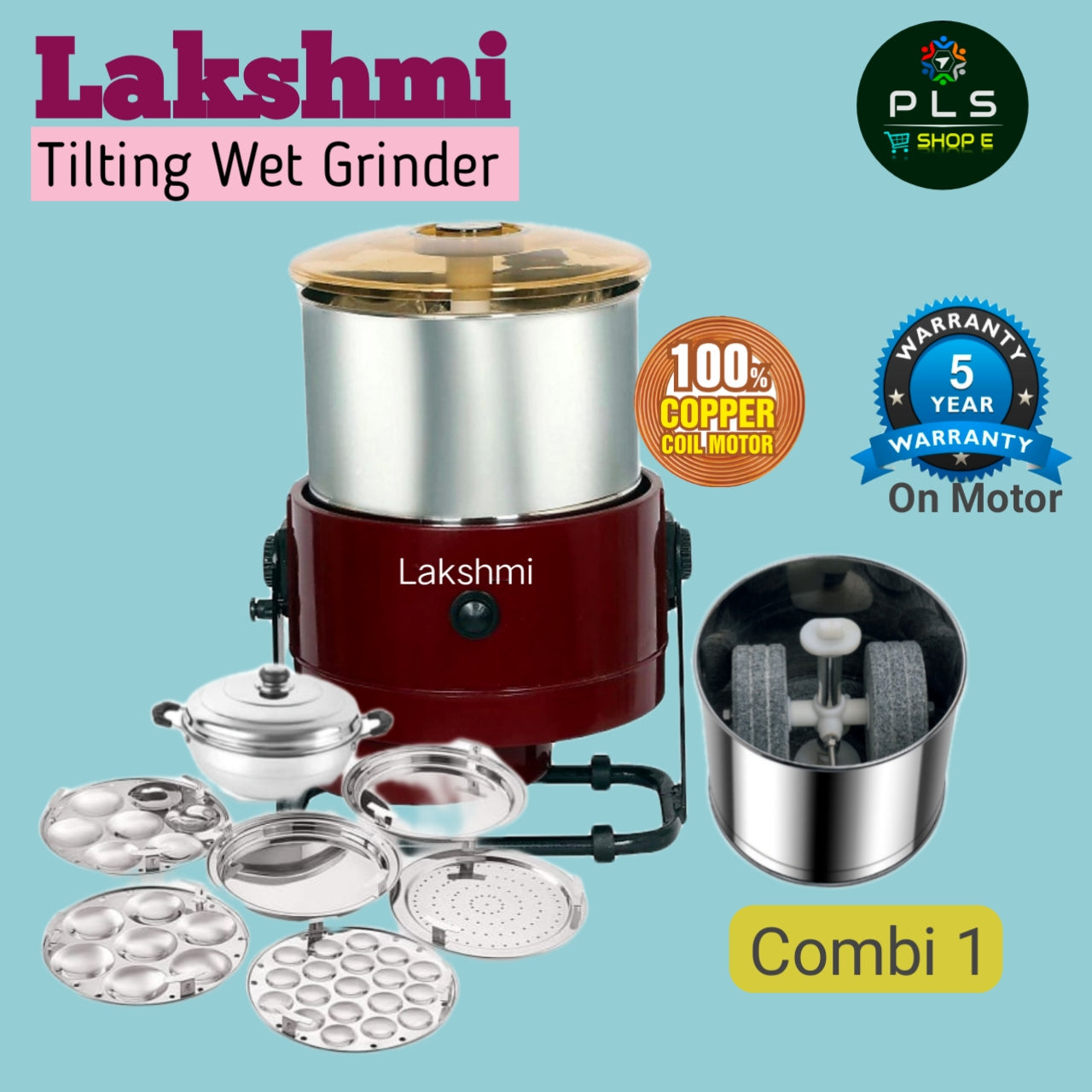 Lakshmi Tilting Wet Grinder Combo Pack