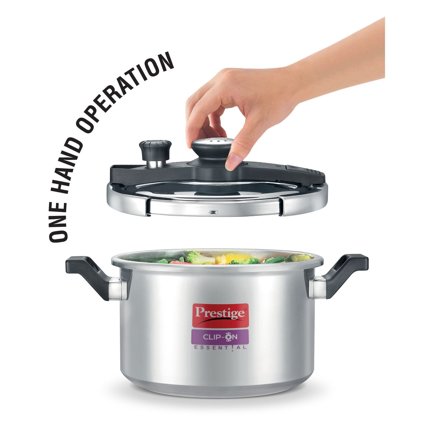 Prestige Clip On Stainlesss Steel Cooker 3L, With Glass Lid – PLS