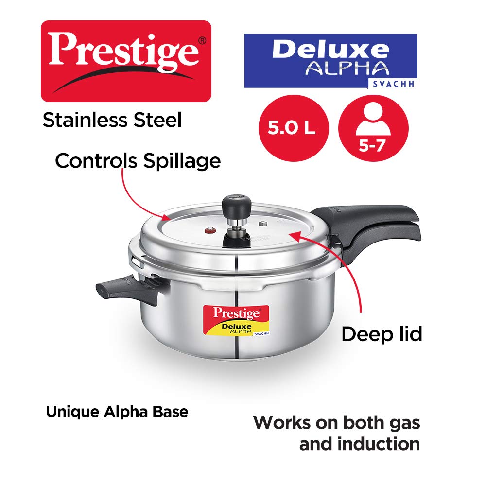 Prestige Delux Alpha Svachh Stainlesss Steel  Cooker Senior Pan(4 L)