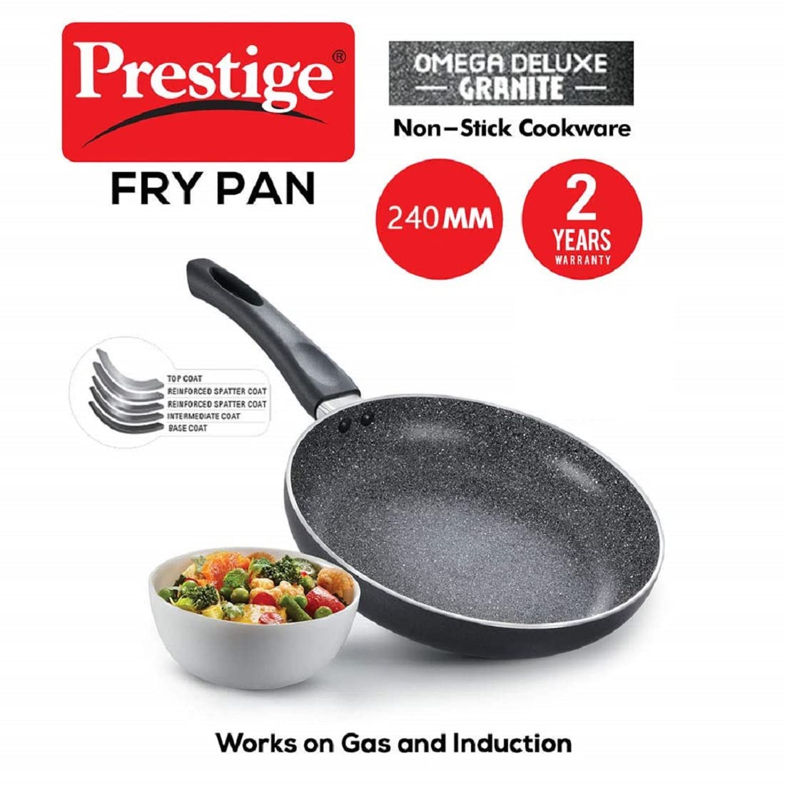 Prestige Deluxe Granite Fry Pan W/O Lid