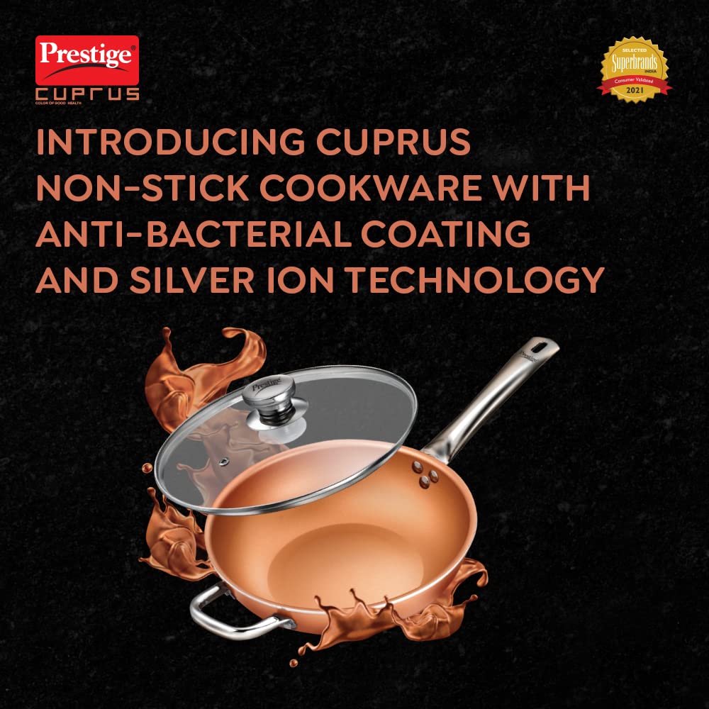 Prestige Cuprus Non-Stick  Kadai With Lid