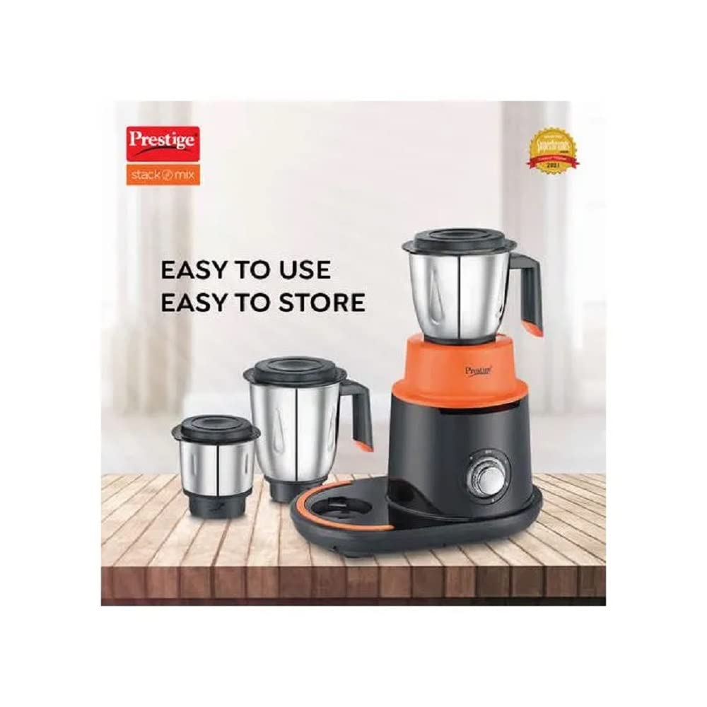 Prestige Stack-O-Mix 750 Watts Mixer Grinder With 3 SS Jars