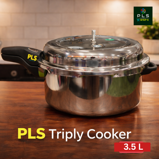 PLS Triply Stainless Steel Pressure Cooker – Induction & Gas Compatible | Sizes 2L, 3L, 3.5L, 5.5L & 7.5L
