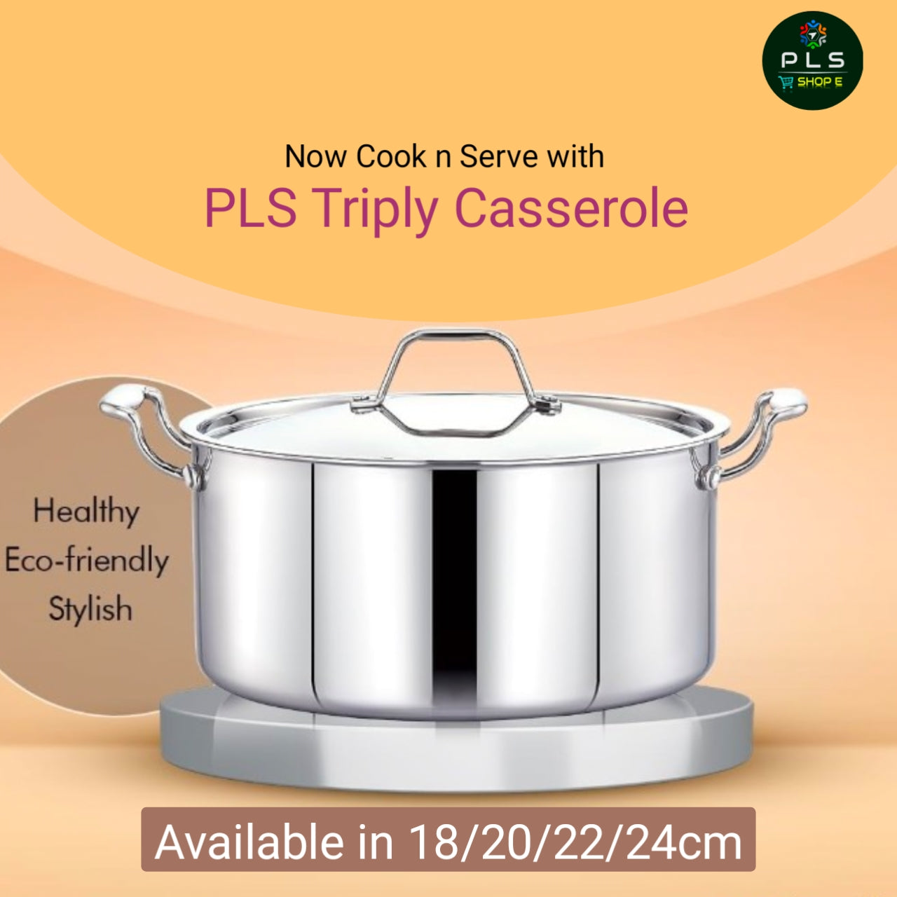 Cook delicious meals with the PLS Triply Casserole / Biriyani Pot With Induction Base, perfect for every kitchen.