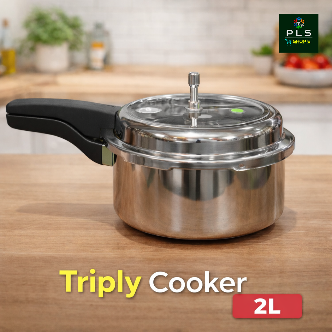 PLS Triply Stainless Steel Pressure Cooker – Induction & Gas Compatible | Sizes 2L, 3L, 3.5L, 5.5L & 7.5L