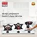 Prestige Svachh Perfect Stainless Steel Auto Ignition Gas Stove 3B, With Liftable Burners features an easy clean design.
