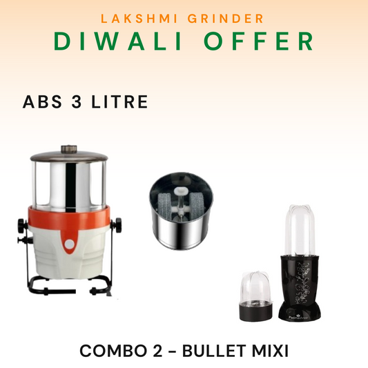 Lakshmi Tilting  Wet Grinder ABS Body 3 L With Masala Drum Diwali  Combo Offer 2025