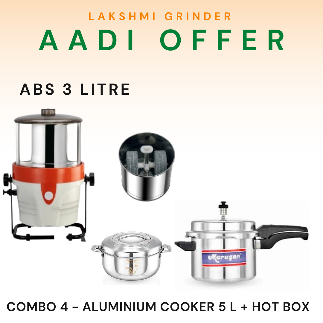 Lakshmi  ABS Tilting  Wet Grinder 3 L With Masala Drum – Aadi Special Combi Pack | 5 Value Combos (Copy)