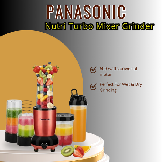 Panasonic Nutri Turbo Hand Blender 600W | Juicer Mixer with Safety Lock