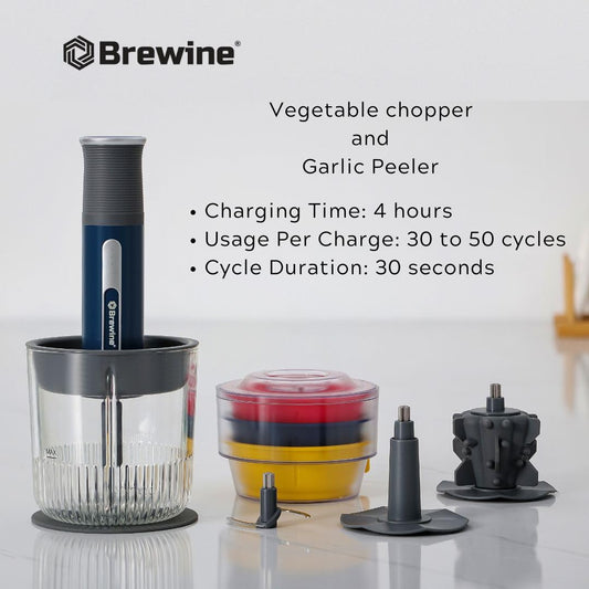 Buy Cordless Brewine Garlic Peeler and Vegetable Chopper | Fast & Easy Kitchen Tools