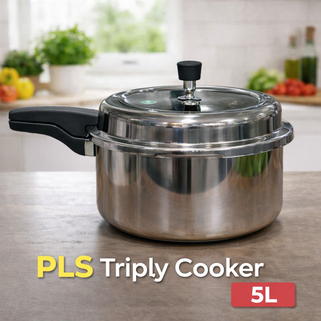 PLS Triply Stainless Steel Pressure Cooker – Induction & Gas Compatible | Sizes 2L, 3L, 3.5L, 5.5L & 7.5L