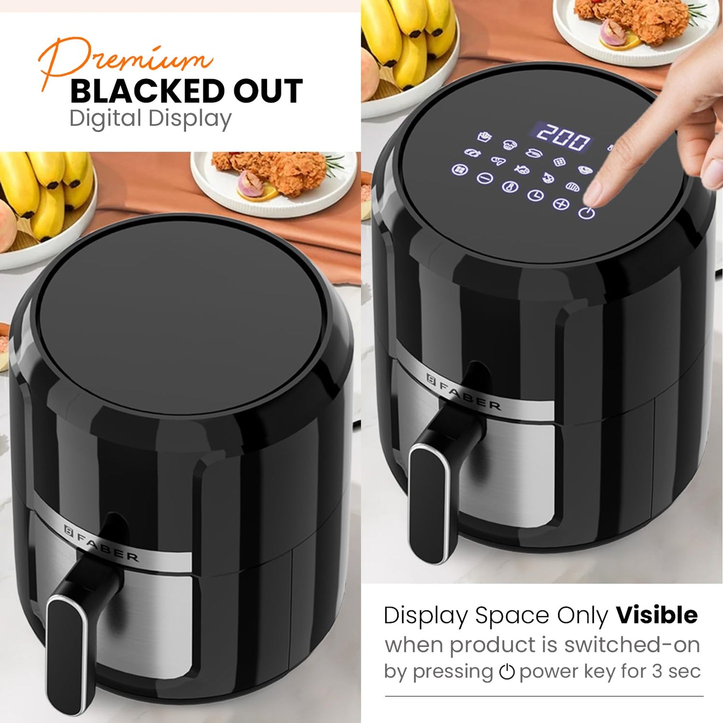 Faber 4L Air Fryer 1350W | Oil-Free Healthy Cooking | Rapid Air Technology