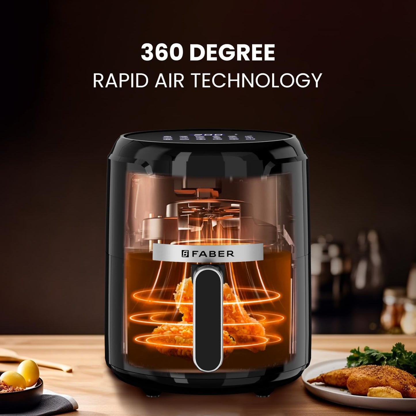 Faber 4L Air Fryer 1350W | Oil-Free Healthy Cooking | Rapid Air Technology