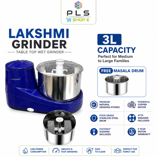 Copper Motor Table Top Wet Grinder
Lakshmi Wet Grinder for Idli and Dosa Batter