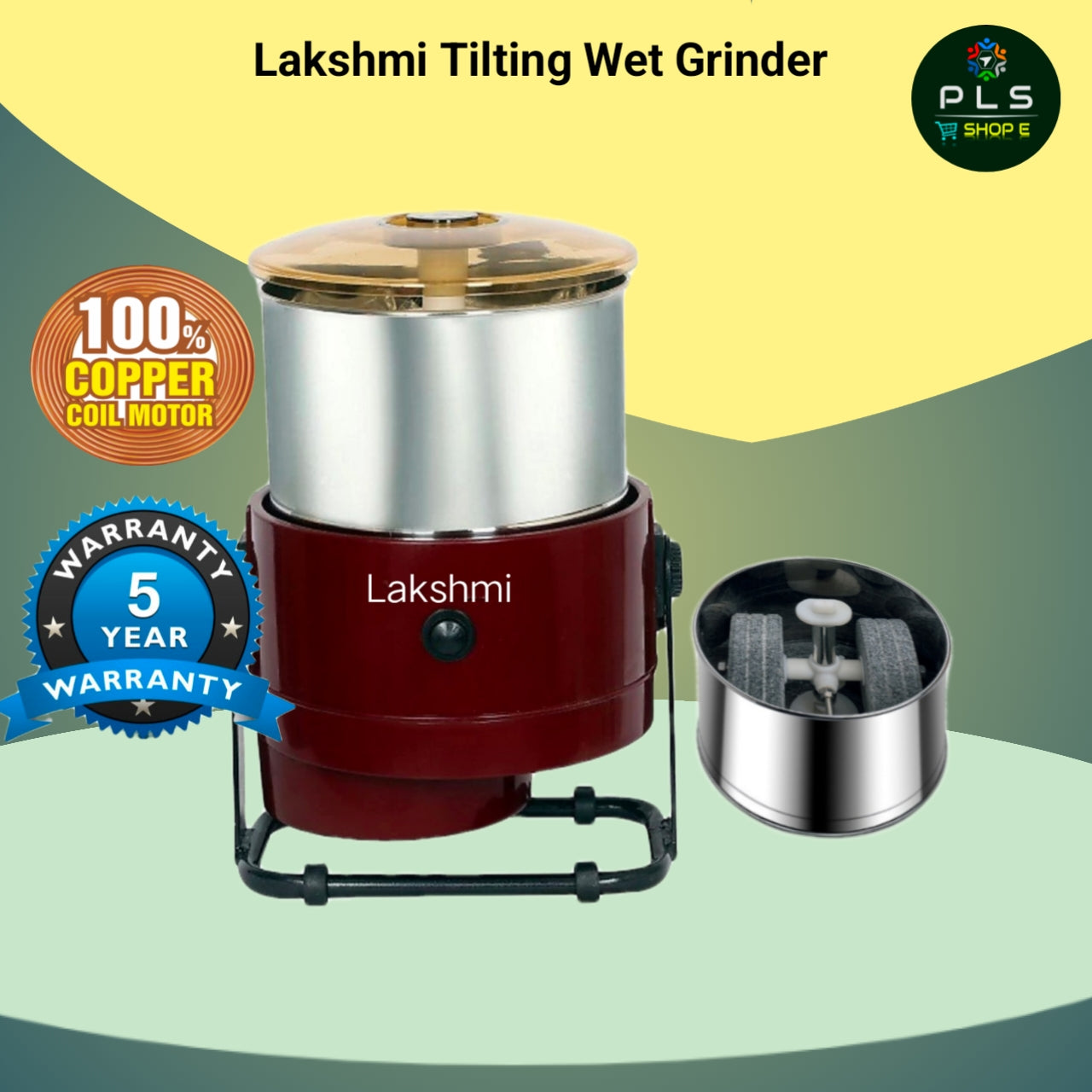 Lakshmi Tilting Wet Grinder 2Litres With Masala Drum, perfect for effortless grinding in the kitchen. PLS Super bazar