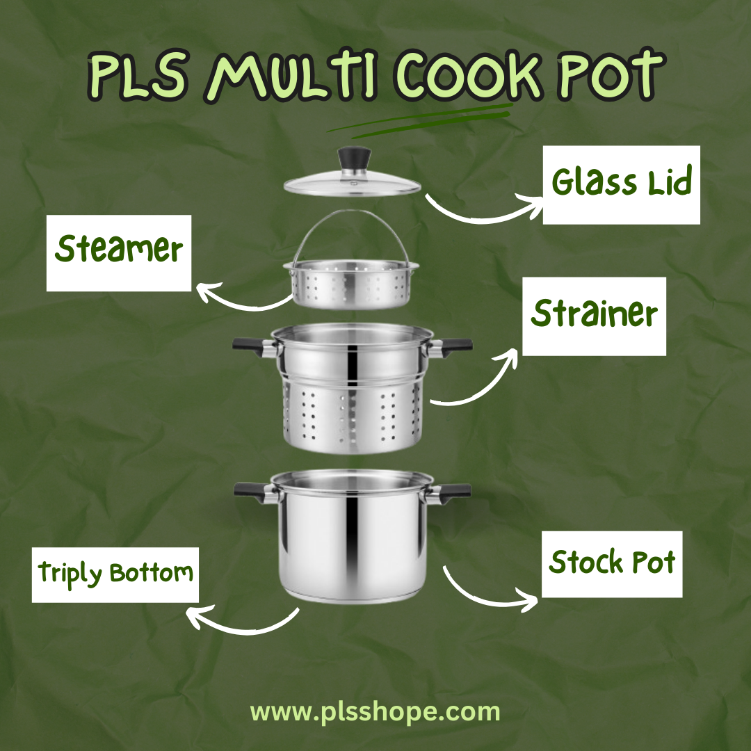 PLS Multi Purpose Rice Pot, Steamer Pot, Starch Remover
