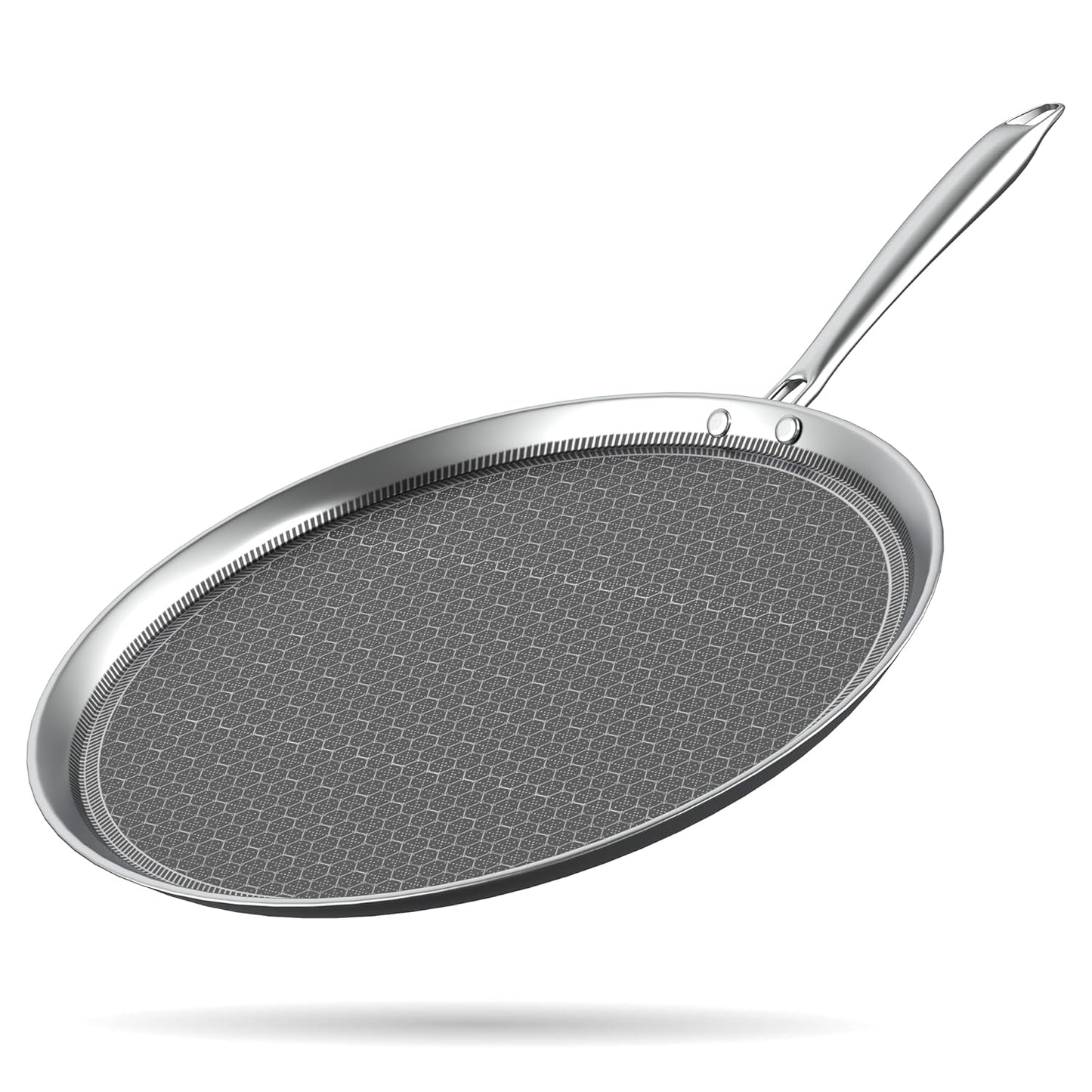 PLS Triply Honeycomb Nonstick Dosa Tawa 28cm with 4mm Full Triply construction and stainless steel handle