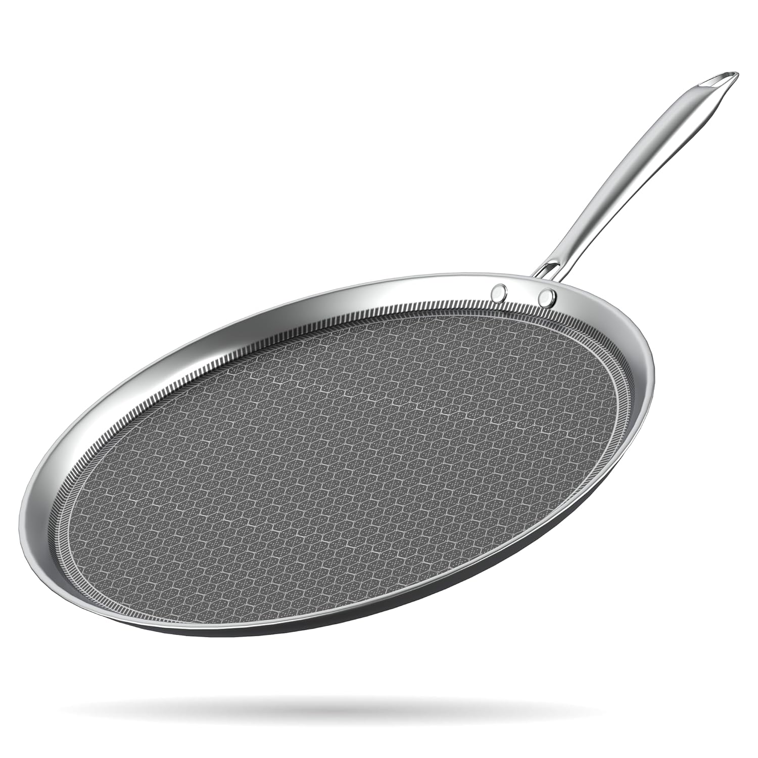 PLS Triply Honeycomb Nonstick Dosa Tawa 28cm with 4mm Full Triply construction and stainless steel handle