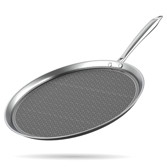 PLS Triply Honeycomb Nonstick Dosa Tawa 28cm with 4mm Full Triply construction and stainless steel handle