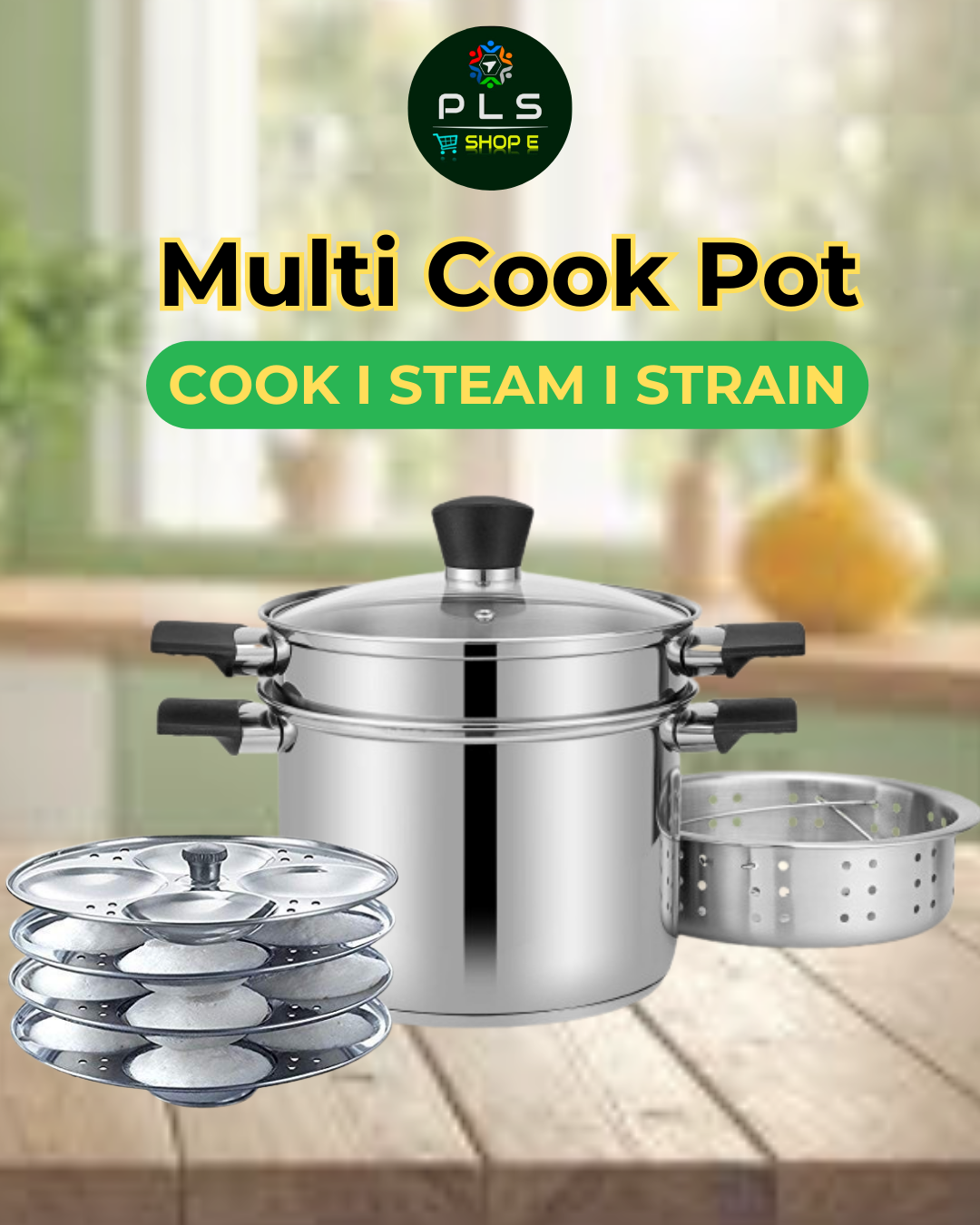 PLS Multi Cook Pot with Starch Removing Basket