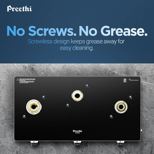 Preethi Silverline Stainless Steel Gas Stove | Durable, Easy Clean |Safe & Stylish Cooking