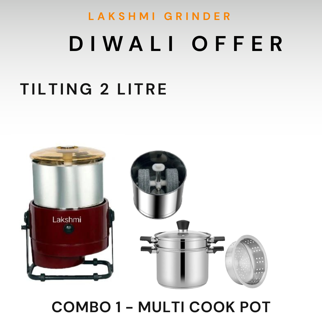 Lakshmi Tilting  Wet Grinder 2 L With Masala Drum Diwali  Combo Offer 2025